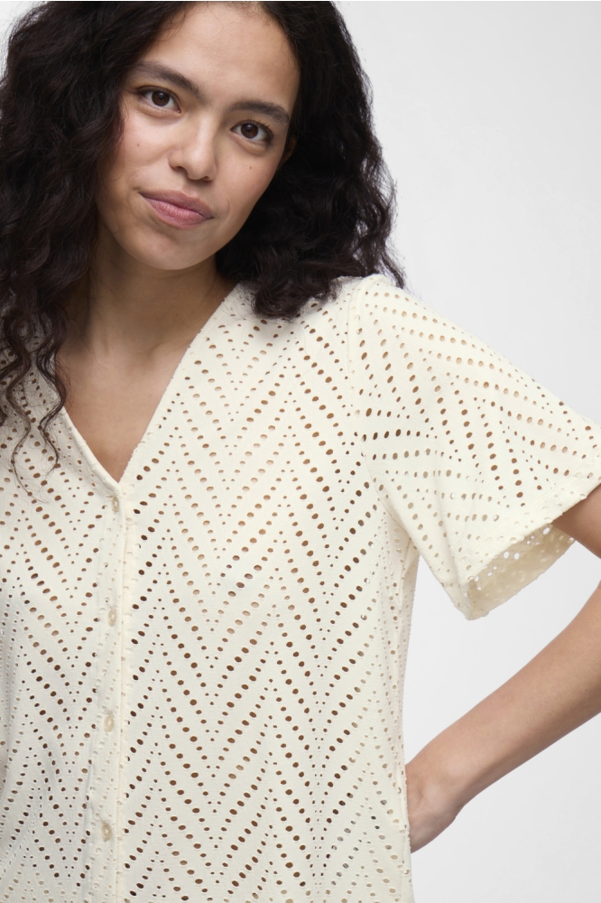 VIDELAIA V-NECK S/S SHIRT/PB 14106624 BIRCH